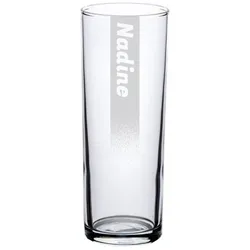 Gravur Kölschglas Bierglas 0,2 l mit Eichung Name mit Hintergrundschatten - 1 Stück