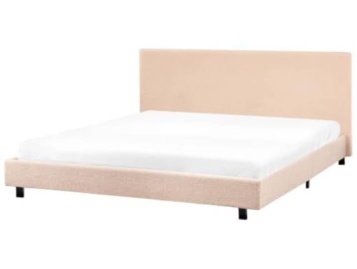 Wasserbett Stoffbezug Bouclé beige mit Zubehör Matratze 180x200 cm Albi