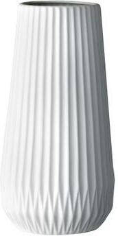 Storied Home "Stoneware Fluted Vase with Embossed Lines - 5.5""L x 5.5""W x 11.4""H"