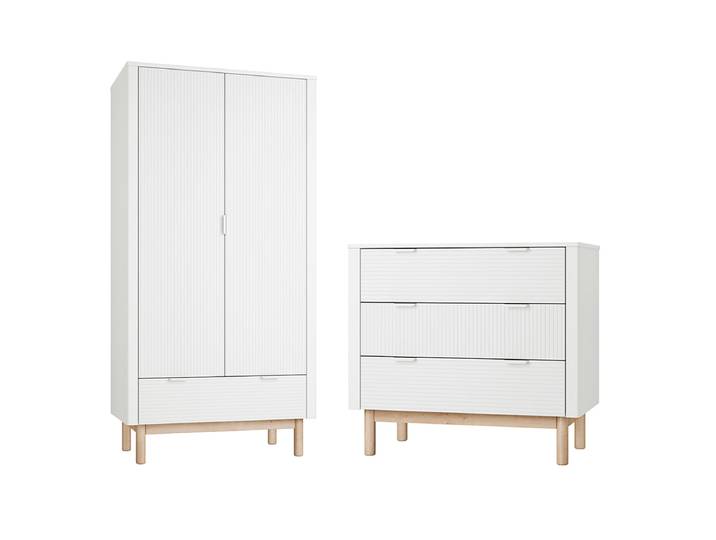 Commode 3 tiroirs et armoire 2 portes Pinio Miloo Blanc
