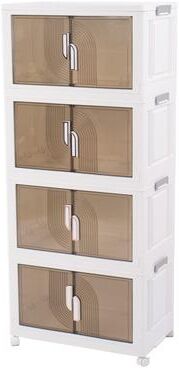 KOZYARD Foldable Storage Bins with Lids Stackable Storage Bins with Doors and Wheels