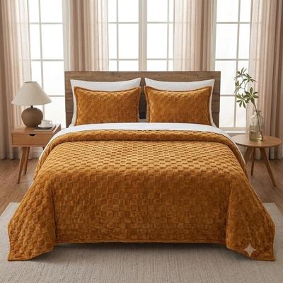 Say Yes Bedding Zera & Velvet Coverlet Set 7 pcs - Caramel