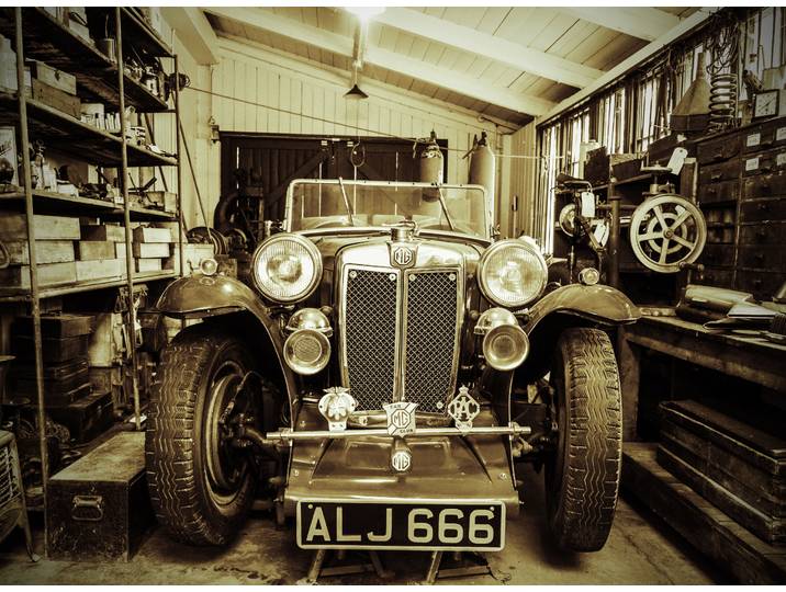 Fototapete PAPERMOON Vintage Sports Car , bunt, B:2m L:1,49m, Vlies, Tapeten, Fototapete