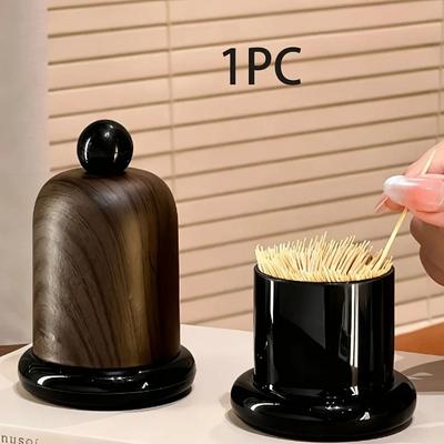 Uplift Picks 1 PC Elegant Walnut Wood Toothpick Holder With Ball Top Solid Wood Toothpick Dispenser 1 PC Elegant Walnut Wood Toothpick Holder With Ball Top Solid Wood Toothpick Dispenser