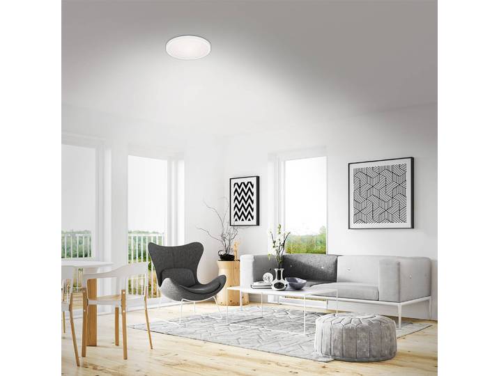 Plafonnier LED Runa II Ø 28cm Blanc/Blanc Matériau : Métal, Matière plastique Surface en métal : Laqué Type de matière synthétique :