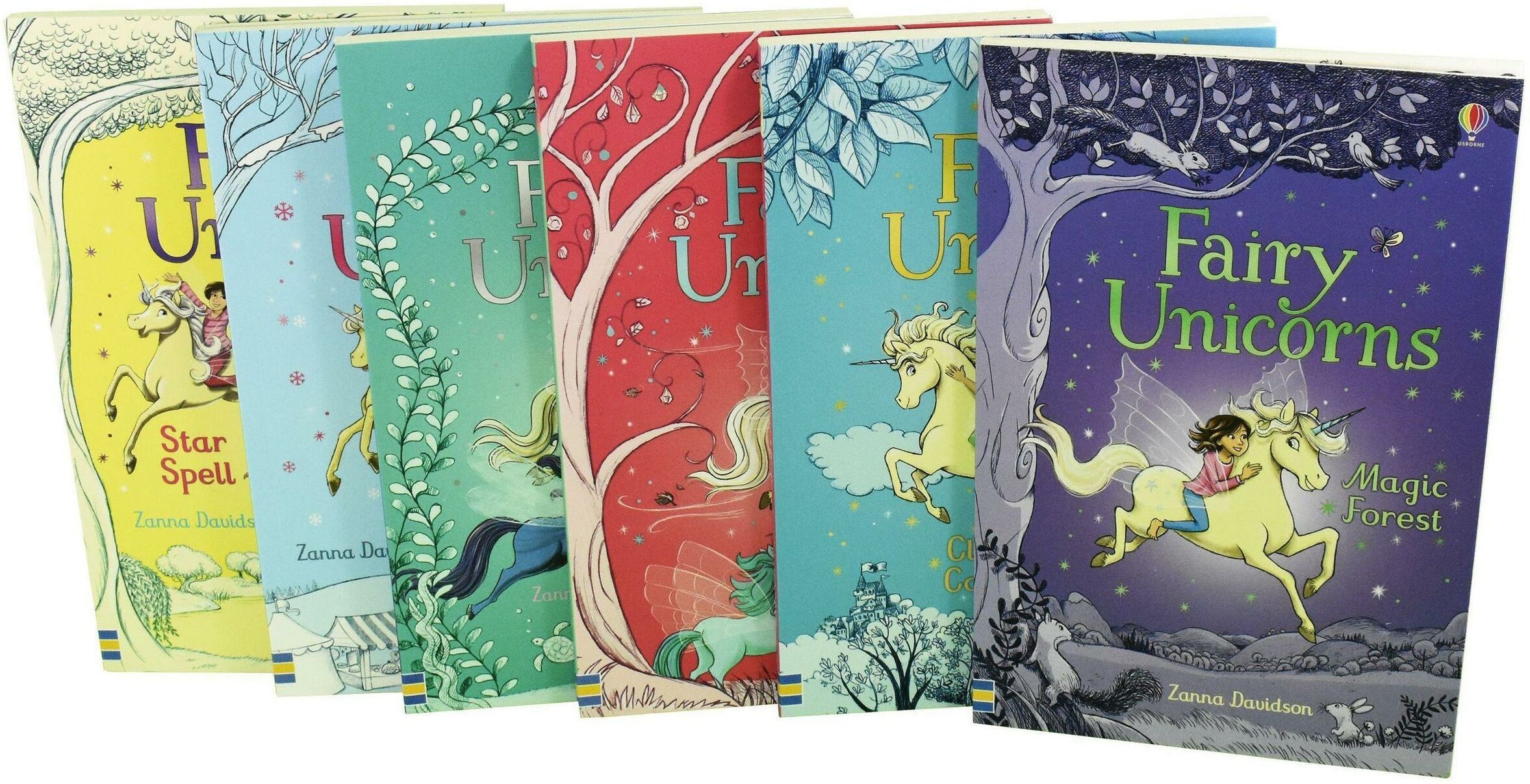 Usborne Fairy Unicorns Collection 6 Books Set By Zanna Davidson Star Spell Frost Fair Enchanted Ri..