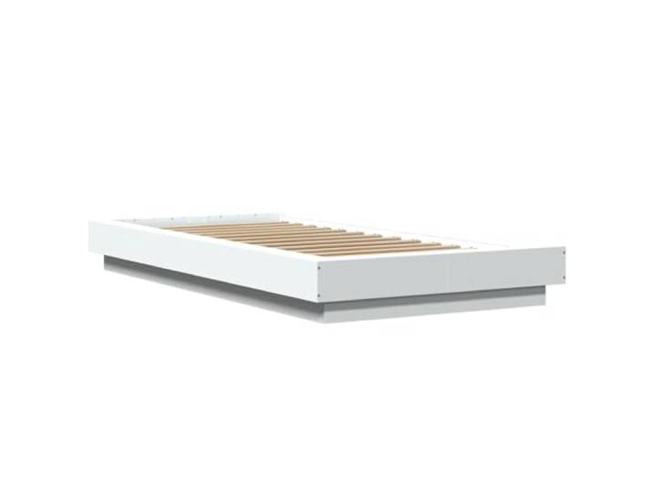 KTHLBRH Bettgestell weiß 90 x 200 cm aus mehrschichtigem Holz Lattenrost aus Sperrholz, modernes Design, für Schlafzimmer, Matratze nicht im Lieferumfang enthalten