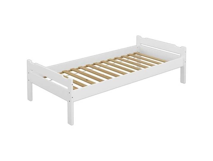 Lit simple pin massif blanc 90x200 lit enfant accessoires au choix V-60.31-09Wsommier à lattes incl.