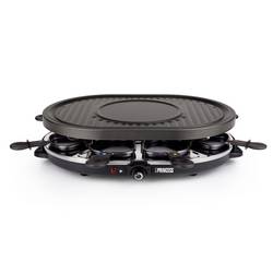 Princess 01.162700.01.001 Raclette 8 Pfännchen, Antihaftbeschichtung Schwarz, Edelstahl