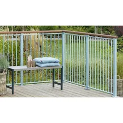 Basic Terrassenzaun - Gartenzaun aus feuerverzinktem Stahl - modernes Terrassengeländer im Maß 90 x 98 cm - Zaun für Garten & Terrasse