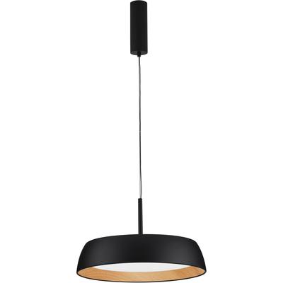 NOVA LUCE Pendelleuchte "SIGI", schwarz (schwarz, holz), 1, Ø 45cm H: 180cm, 1 Stk., Leuchten, Pendelleuchte