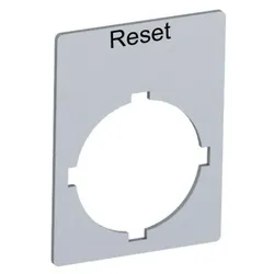 ABB Rectangularlegendplate29,6x39mmalum Textschild “Reset“, für Schalter mit 1 Schaltstellung SK615552-27