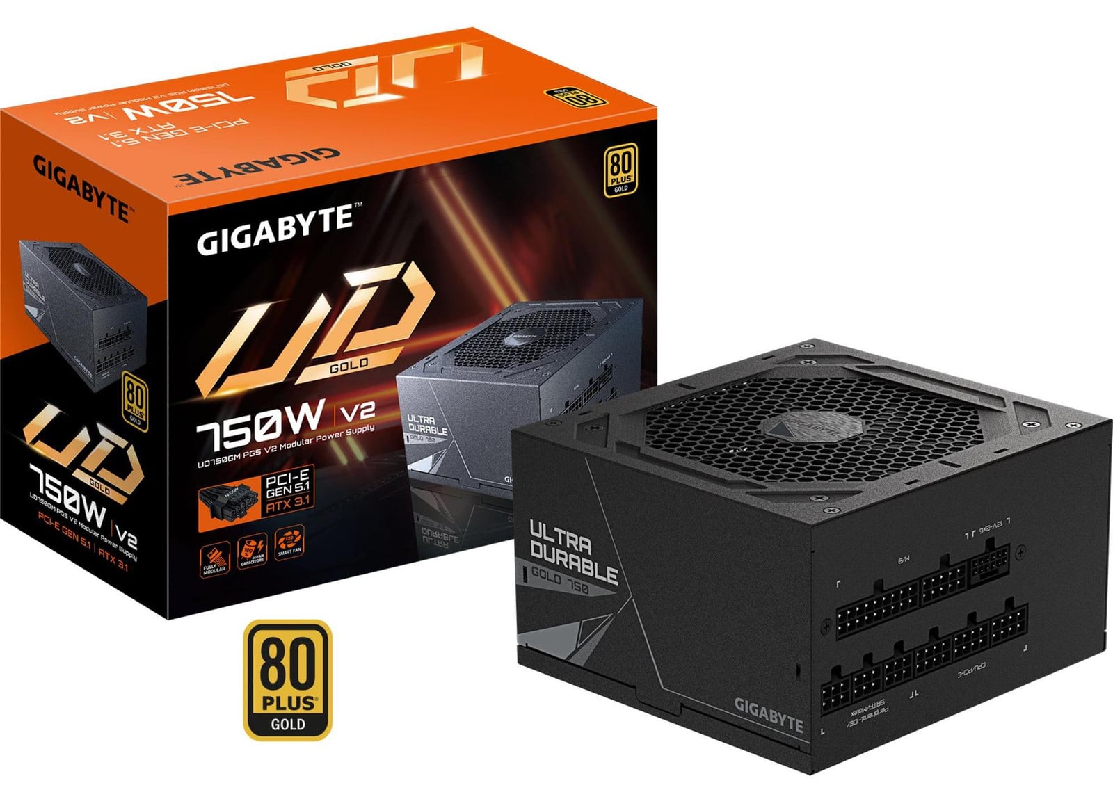 Gigabyte GP-UD750GM PG5 V2 80+ Gold voeding 750 W