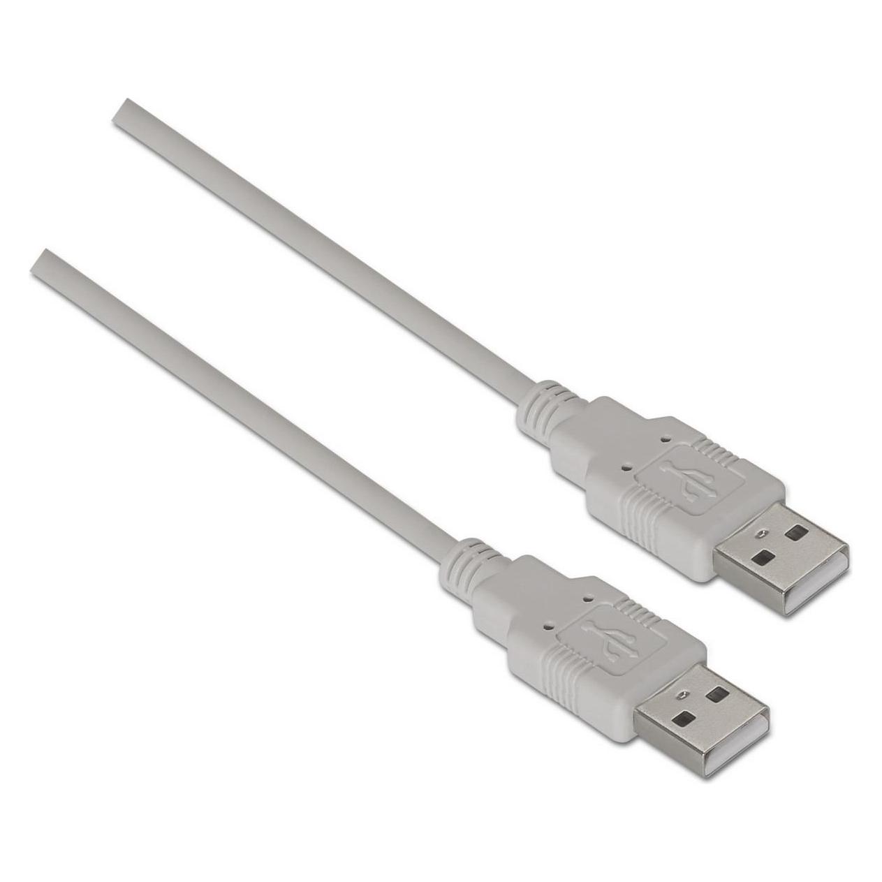 Aisens CABLE USB 2.0 TIPO A/M-A/M BEIGE 1.0M (1 m, USB 2.0) (A101-0021)