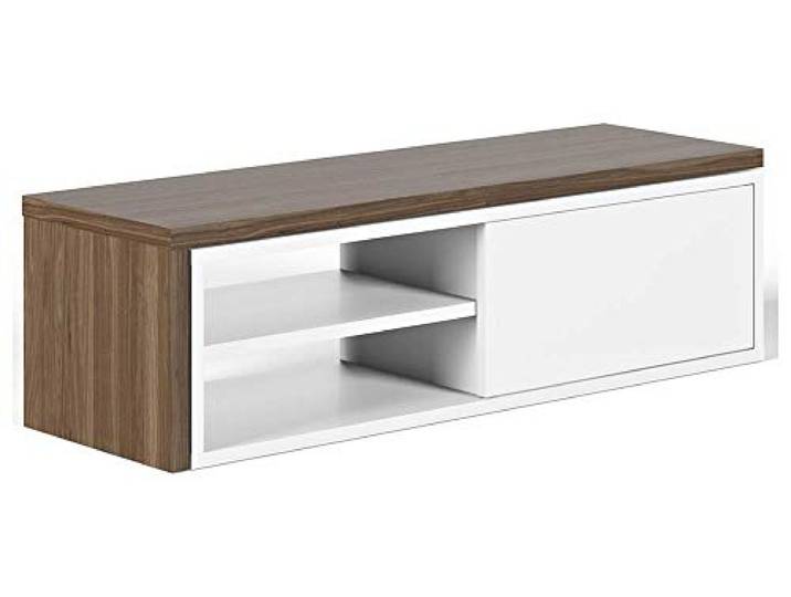 Symbiosis Move Meuble TV\, Noyer et Blanc\, 110x35x32 cm
