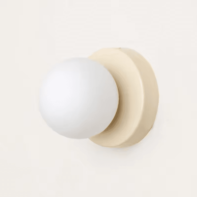 Inspire Curations Macaron Mini Glass Wall Sconce creamy White 10cm Glass Lampshade