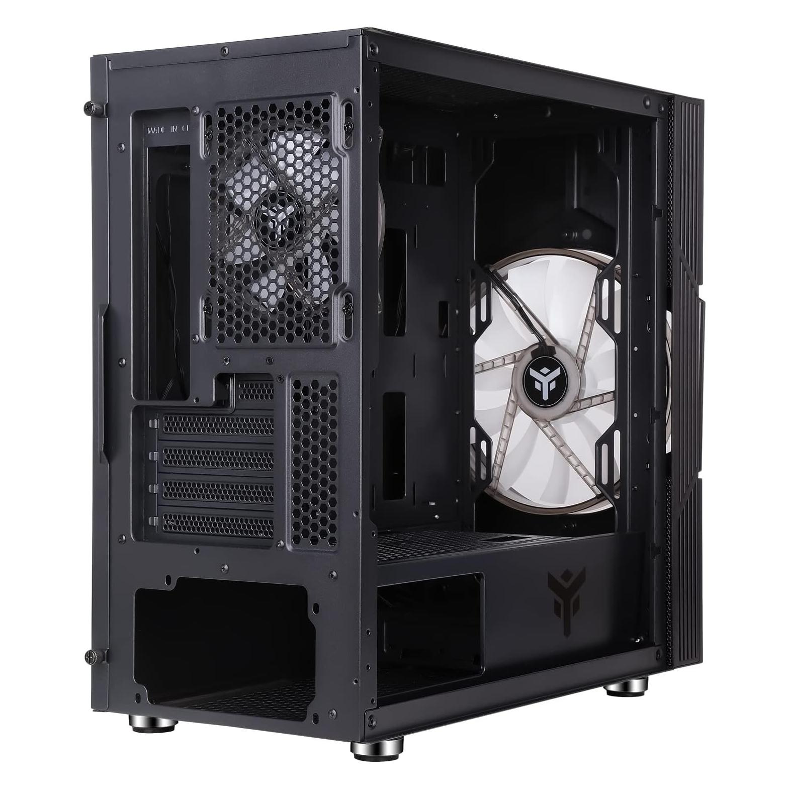 Itek Boitier Mini Tour Micro ATX Vortex RGB avec panneau vitré (Noir) (ITX, mATX) (ITGCACOLVB)