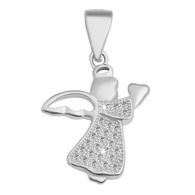 Engelanhänger AKZENT "Angelika, 925 Sterlingsilber, langlebig", silber (silberfarbig01), Schmuckanhänger, Damen, Silber 925 (Sterlingsilber)