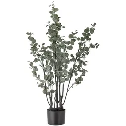 Bloomingville Künstliche Eukalyptus Pflanze im Topf, Grün - H117 cm Ø: 18 cm