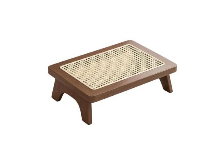 LGHQGHXF Japanischer Bodenstuhl, Höhe 11 cm, Niedriger Rattan-Tatami-Stuhl for Meditation, Wohnzimmer, Schlafzimmer, Erkerfenster(Brown)