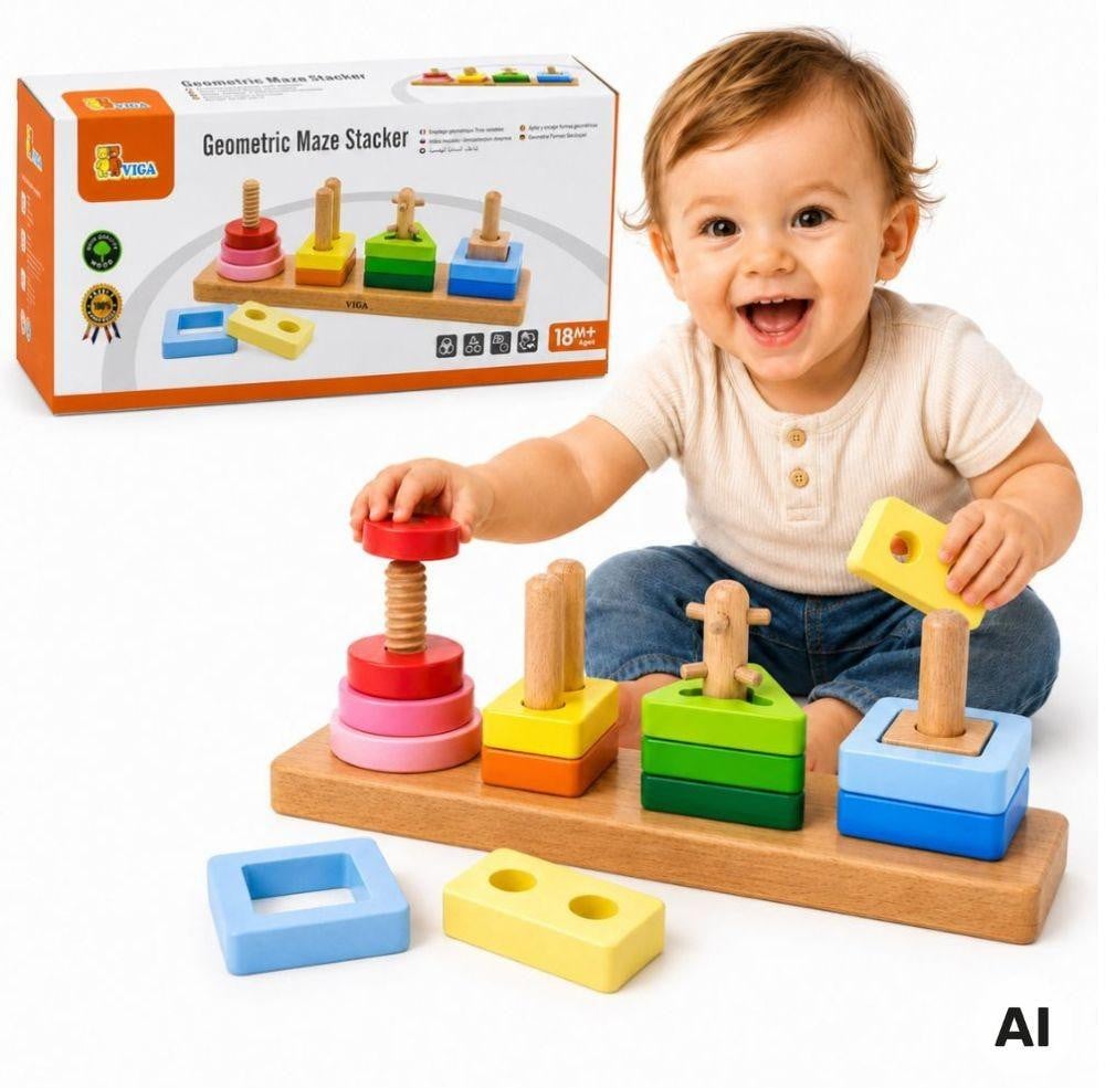 Vigatoys Viga Houten Geometrische Sorteerder Doolhof