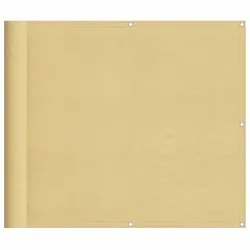 vidaXL Balkon-Sichtschutz Sandfarben 90x400 cm 100% Polyester-Oxford
