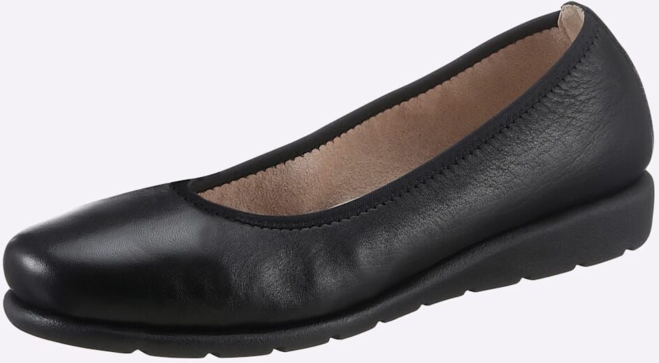 Ballerina CLASSIC BASICS, Damen, Gr. 39, schwarz, Glattleder, Basic, Schuhe Ballerina schwarz 39