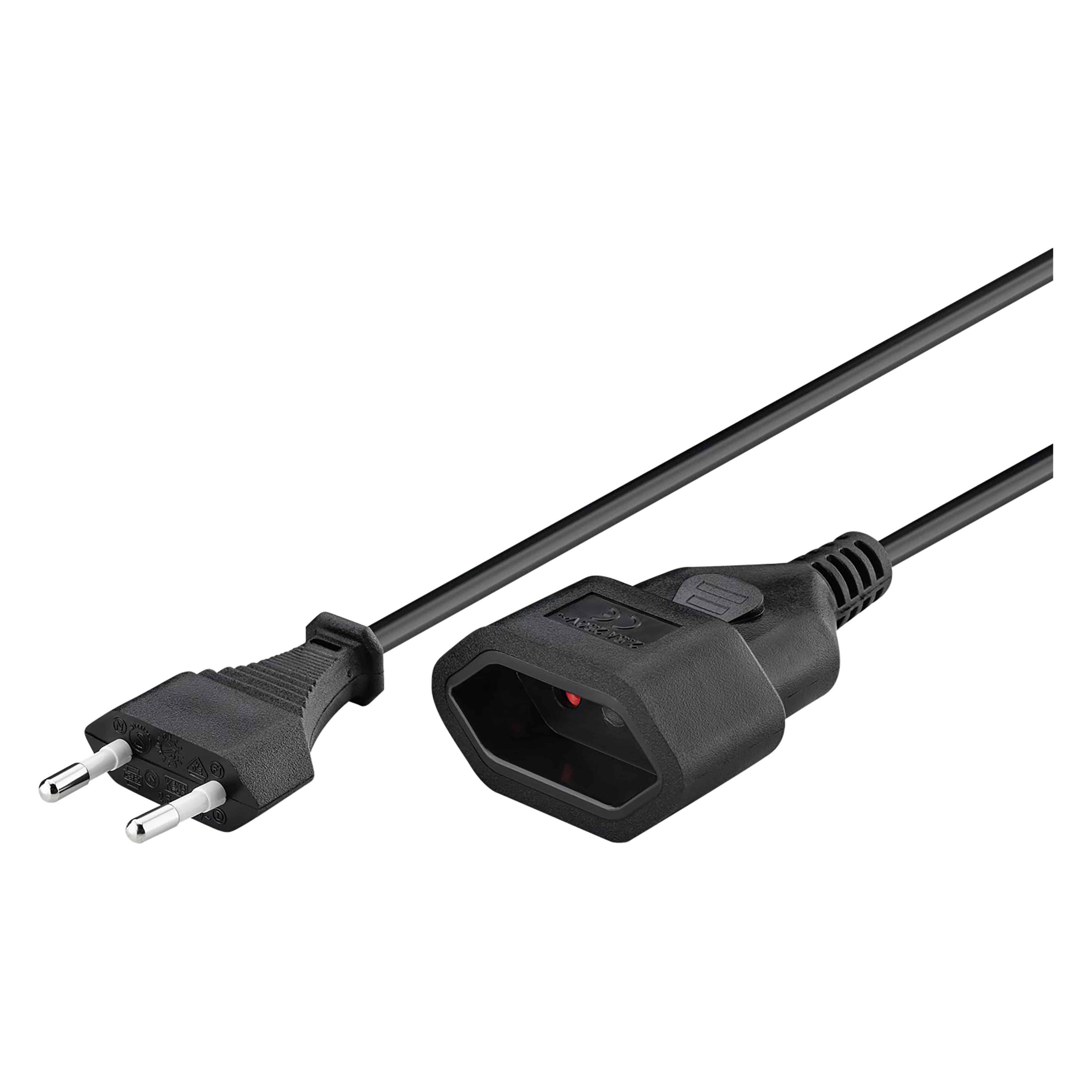 Goobay Verlängerung Eurostecker, 5 m, schwarz (5 m, CEE 7/16) (50510)