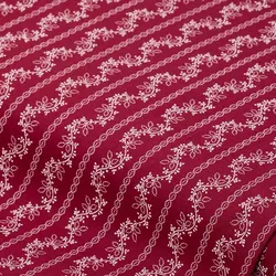Baumwoll-Trachtenstoff "Blumenranke", rot