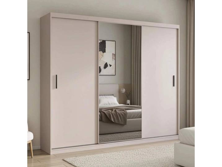 Kleiderschrank MIRANO 250 cm weiß matt schwebetürenschrank groß