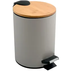 WellHome - Pedaleimer 5 L in Taupe Ø20,5x25,5 cm - ADONIS