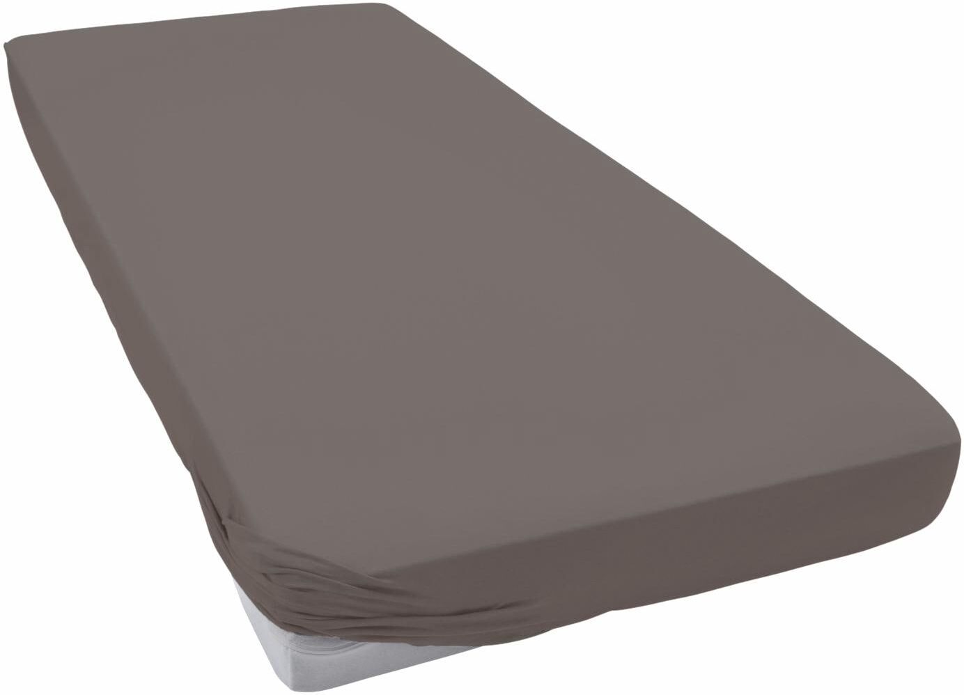 Bettlaken ESTELLA "Feinjersey", grau (grafit), L:200cm, Jersey, Obermaterial: 100% Baumwolle, Bettlaken, Bettlaken, Rundumgummi