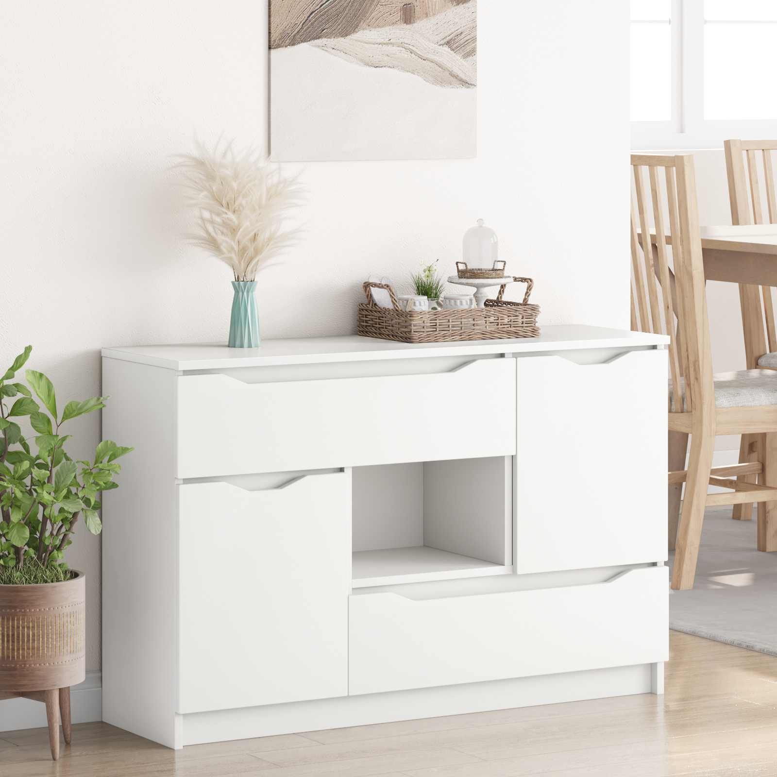 vidaXL Buffet Blanc 100 x 30 x 65,6 Bois d'ingénierie