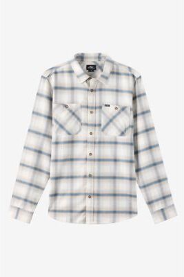 O'Neill s Coastline Flannel Long Sleeve Shirt in Tofu, Size Small, Spandex