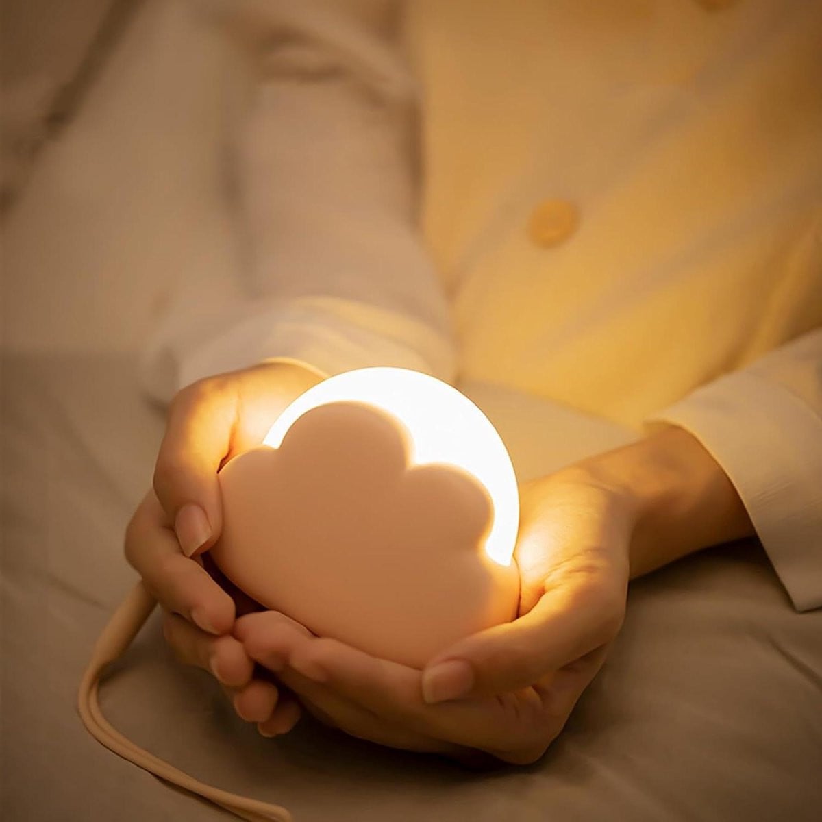 Draagbaar Nachtlampje Wolk - Roze - Oplaadbaar LED-lampje voor babykamers