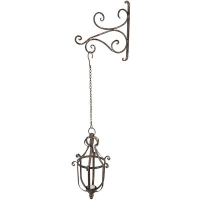 Wandkerzenhalter AMBIENTE HAUS "Wandhaken - antikgrau 28cm", grau (antikgrau), B:2cm H:28cm T:27cm, Eisen, Kerzenhalter
