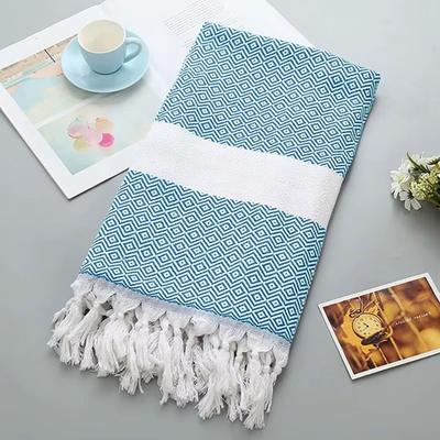 STP Goods Rombus Beach Cotton Blanket w/ Fringe