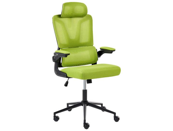 Beliani Bürostuhl Grün Kryos, 64x116x64 cm, Büromöbel, Bürostühle, Drehstühle