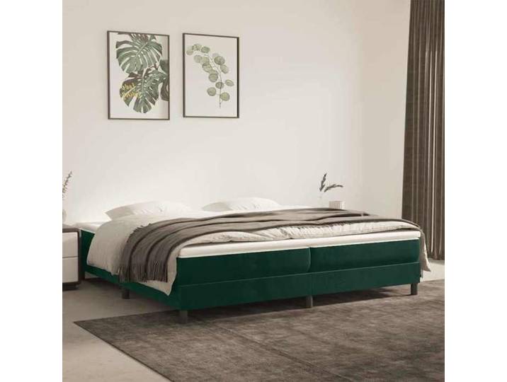 Vert Cadre de lit vert foncé 200x200 cm velours - Lit chambre H13102