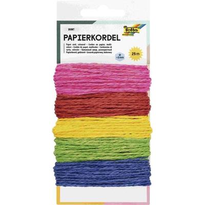 Folia Papierkordel BUNT, 25m, 5-farbig sortiert à 5m