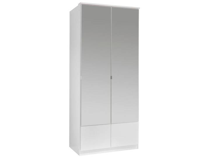 Drehtürenschrank mit Spiegel 90cm Imago, Weiß