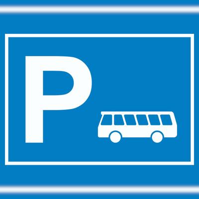 HB-Druck Bus Reisebus Parkplatz Schild waagerecht A3 Rückseite selbstklebend