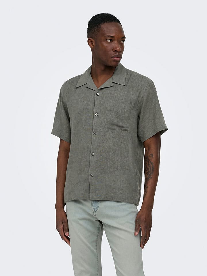ONLY & SONS Hemd "Onslaurence" in Grau - S