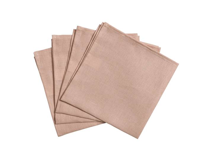 Scandi Living Serviettes de table Clean 45 x 45 cm lot de 4 rose poussiéreux