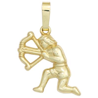 Sternzeichenanhänger JOBO "Anhänger Sternzeichen", gold (gelbgold 333), Schmuckanhänger, Damen, Schütze, Gelbgold 333, 333 Gold