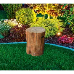 Gardenforma Sitzhocker Warren in brauner Baumstamm-Optik aus Eco-Stone braun
