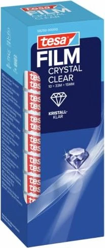 tesa KRISTALL-KLAR Klebefilm transparent 15,0 mm x 33,0 m 10 Rollen