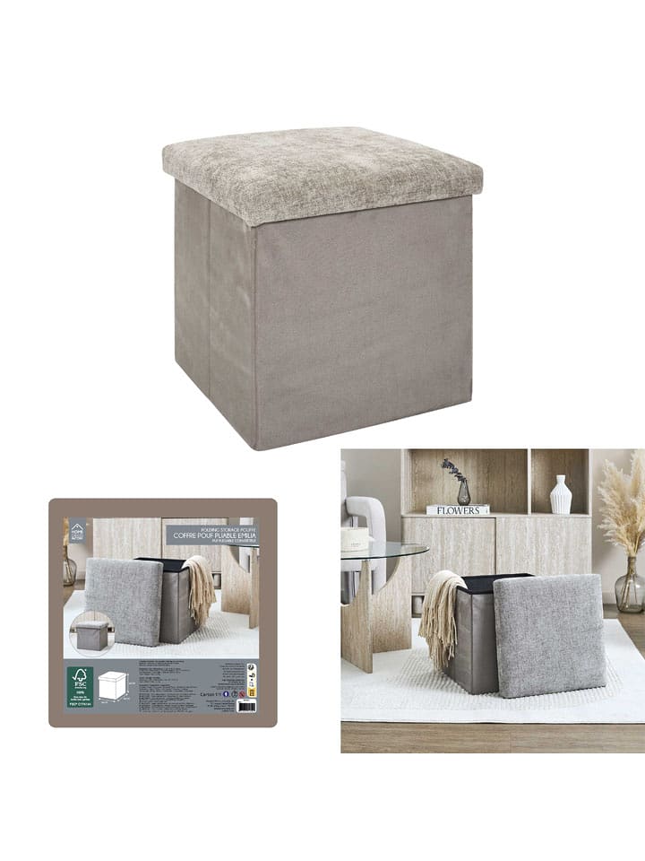 THE HOME DECO FACTORY Pouf in Taupe - (B)38 x (H)38 cm - onesize