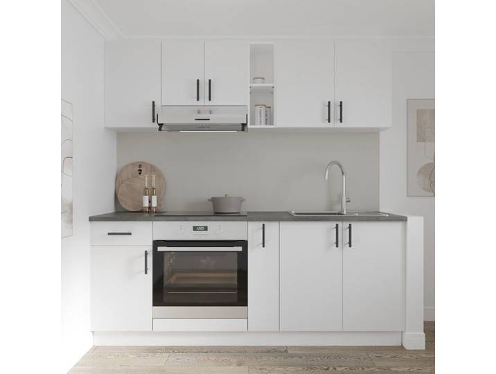 Set Cuisine haaus Karo V11 Blanc Plan de travail Thermo 28 mm L 200 cm