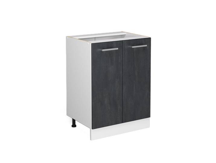 Vicco Küchenunterschrank R-Line Schwarz Beton 60 cm ohne Arbeitsplatte, Schwarz, Weiß, Holzwerkstoff, 1 Fächer, Rechteckig, 60x81.6x46 cm, Küchen, Küchenmöbel, Küchenschränke, Küchenunterschrank